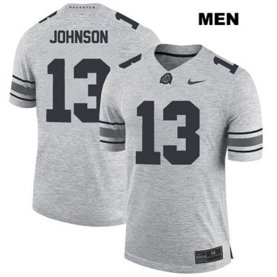 Men's NCAA Ohio State Buckeyes Tyreke Johnson #13 College Stitched Authentic Nike Gray Football Jersey GM20X80KQ